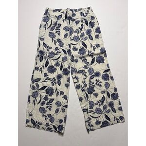 Ella Moss Navy Floral Print Pants Size M